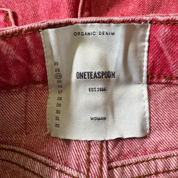 One Teaspoon High Waist Bandit Shorts Red Size 24 - Picture 6 of 7